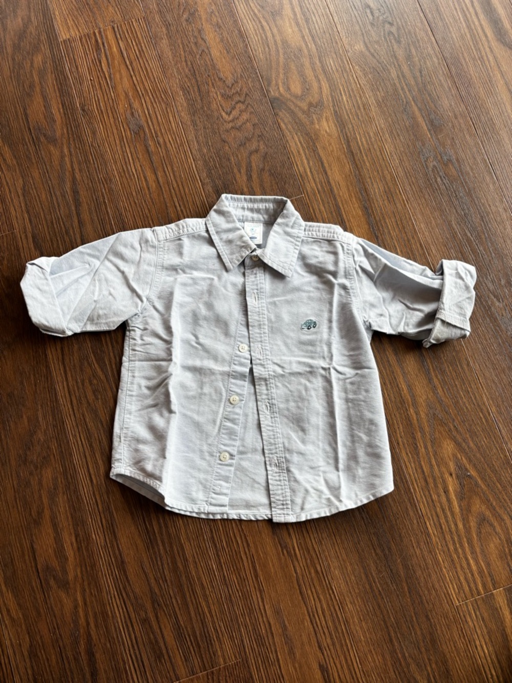 Old Navy Boys Light Gray Button-Down Shirt